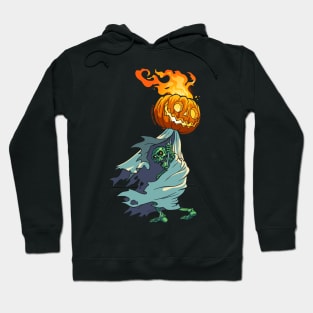 Skeleton with Pumpkin Torch Hoodie